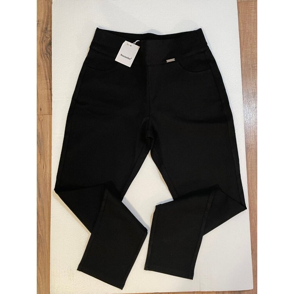 Womens Size 8 Black Dress Pants, Taper Legs, Neezeelee Treggings